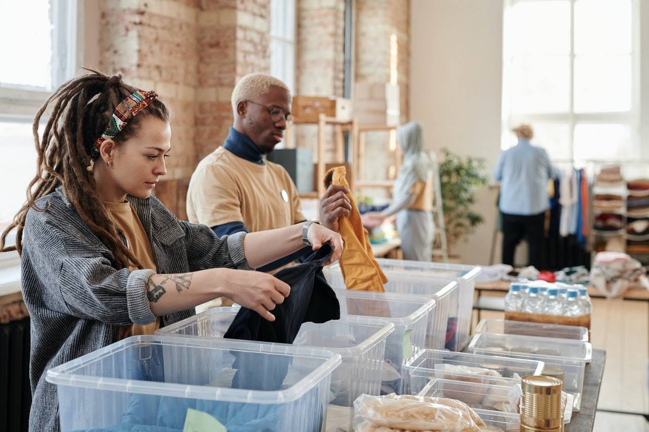 staff working in a thrift store